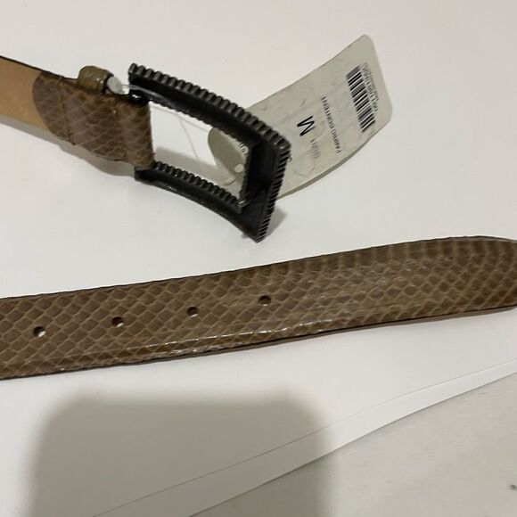New Carlisle belt snake skin  beige leather buckle jeweled main image 4
